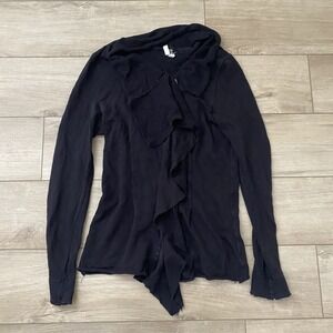 We The Free Jacket Womens Large L Black Long Sleeve Full Zip Shawl Thumbholes